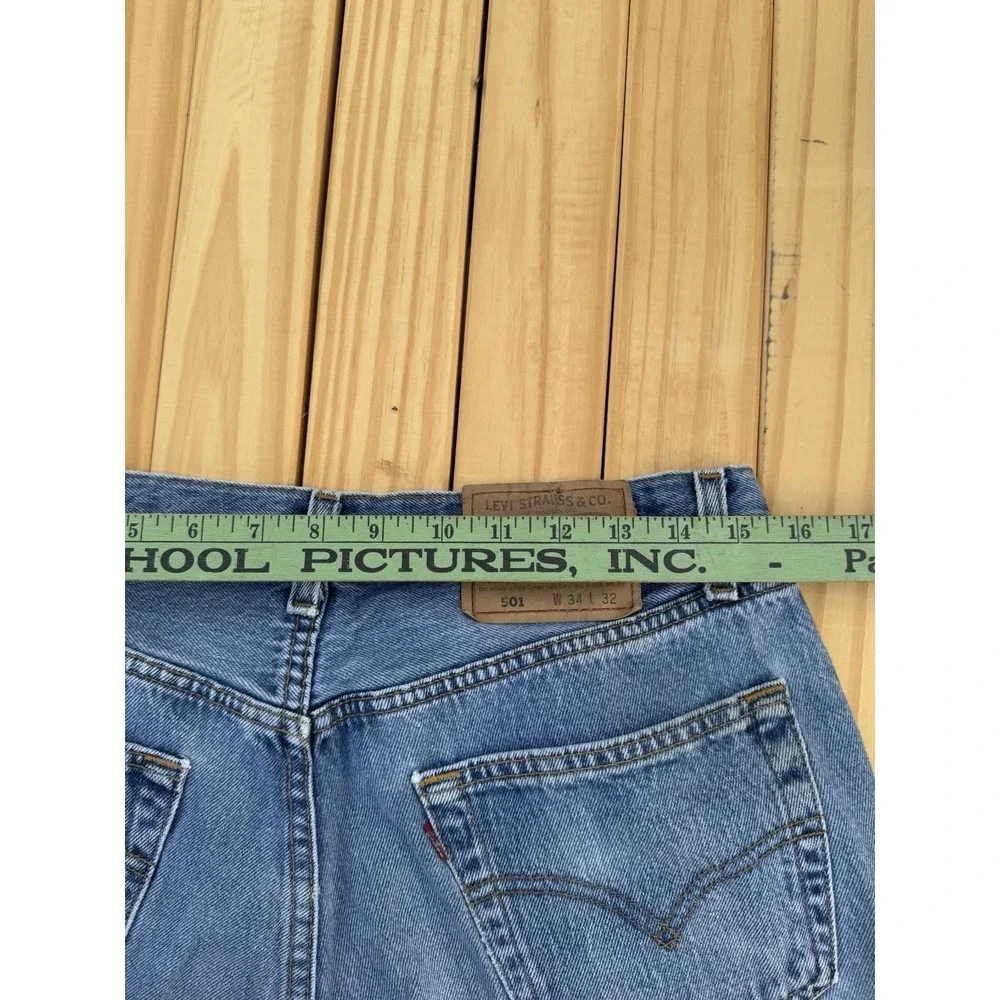 Vtg‎ 90s Levi's Jeans 501-0115 XX Button Fly USA Made Mens Size 34/32 Light Wash